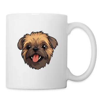Brussels Griffon Dog Breed Watercolor Cartoon Kawa - Mug - white - Right