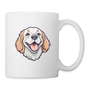 Clumber Spaniel Dog Breed Watercolor Cartoon Kawai - Mug - white - Right