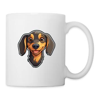 Dackel Hund Rasse Aquarell Cartoon Kawaii Clip - Tasse - Weiß - Rechts
