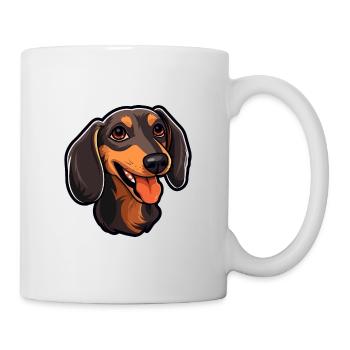 Dackel Hund Rasse Aquarell Cartoon Kawaii Clip - Tasse - Weiß - Rechts