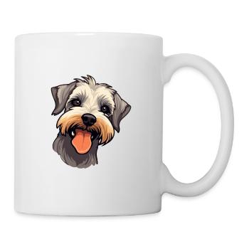 Cesky Terrier Hunderasse Aquarell Karikatur Kawaii - Tasse - Weiß - Rechts