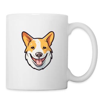 Canaan chien race aquarelle dessin animé Kawaii Clipart - Mug blanc - blanc - Droite