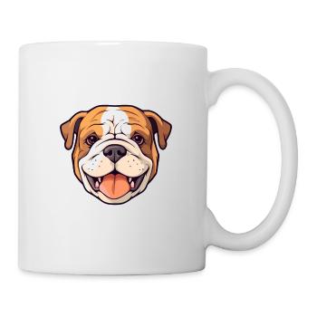 Bulldogge Hund Rasse Aquarell Karikatur Kawaii Clipar - Tasse - Weiß - Rechts