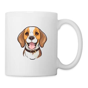 Beagle Dog Breed Watercolor Cartoon Kawaii Clipart - Mug - white - Right