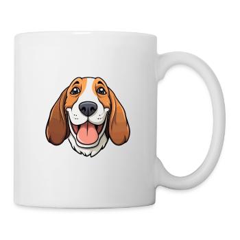 Basset Hund Hund Rasse Aquarell Karikatur Kawaii C - Tasse - Weiß - Rechts