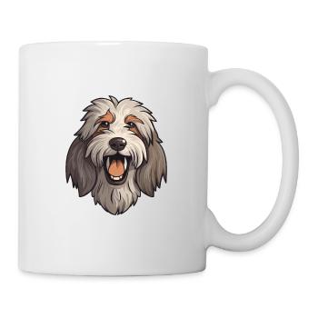 Bergamasco Schäferhund Hund Rasse Aquarell Karikatur K - Tasse - Weiß - Rechts