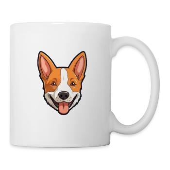 Basenji Dog Breed Watercolor Cartoon Kawaii Clipar - Mug - white - Right
