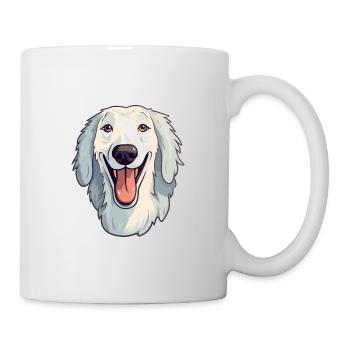 Barzoi chien race aquarelle dessin animé Kawaii Clipart - Mug blanc - blanc - Droite