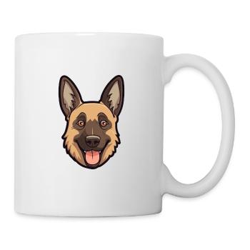 Belge Malinoi chien race aquarelle dessin animé Kawai - Mug blanc - blanc - Droite