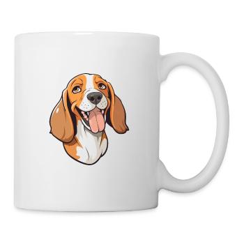 American Foxhound Hunderasse Aquarell Karikatur Kaw - Tasse - Weiß - Rechts
