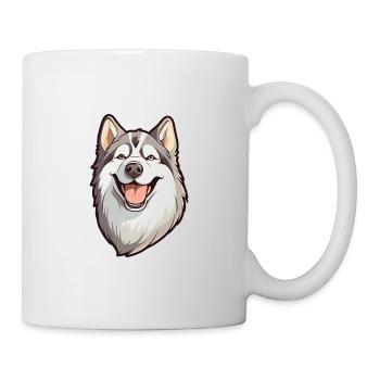 Alaskan Malamute Dog Breed Watercolor Cartoon Kawa - Mug - white - Right