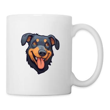 Beauceron Dog Breed Watercolor Cartoon Kawaii Clip - Mug - white - Right