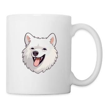 Spitz japonais chien race aquarelle dessin animé kawaii - Mug blanc - blanc - Droite