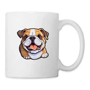Bulldogge Hund Rasse Aquarell Karikatur Kawaii Clipar - Tasse - Weiß - Rechts