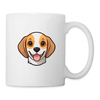 Beagle Dog Breed Watercolor Cartoon Kawaii Clipart - Mug - white - Right