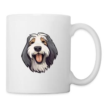 Bearded Collie Dog Breed Watercolor Cartoon Kawaii - Mug - white - Right