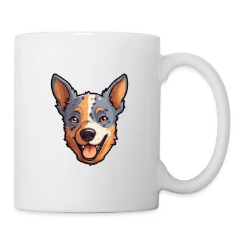 Australischer Rinderhund Rasse Aquarell Karikatur Kaw - Tasse - Weiß - Rechts