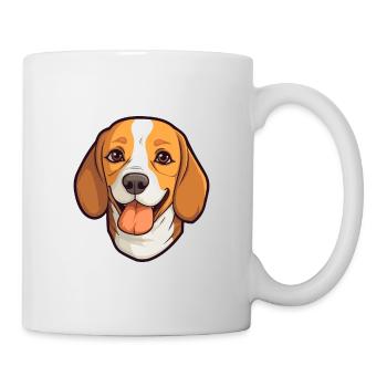 Beagle Dog Breed Watercolor Cartoon Kawaii Clipart - Mug - white - Right