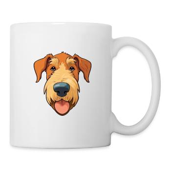 Airedale Terrier Dog Breed Watercolor Cartoon Kawa - Mug - white - Right