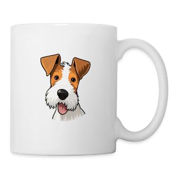 Fil Fox Terrier chien race aquarelle dessin animé Kawa - Mug blanc - blanc - Droite