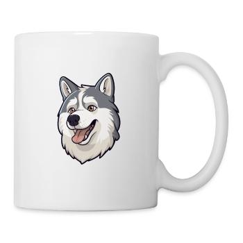 Husky chien race aquarelle dessin animé Kawaii Clipart - Mug blanc - blanc - Droite