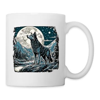 Wolf / Pack / Forest / Wild / Wildlife / Howl - Mug - white - Right