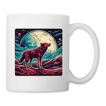 Loup / Meute / Forêt / Sauvage / Faune / Hurlement - Mug blanc - blanc - Droite