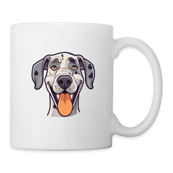 Deutsche Dogge Hunderasse Aquarell Karikatur Kawaii Cli - Tasse - Weiß - Rechts