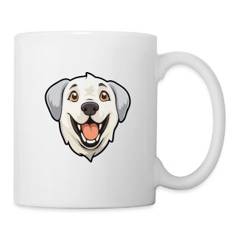 Great Pyrenee Dog Breed Watercolor Cartoon Kawaii - Mug - white - Right