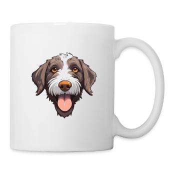 Deutsches drahthaariges Pointer-Hund-Rasse-Aquarell-Auto - Tasse - Weiß - Rechts