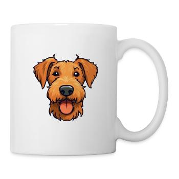 Irish Terrier Dog Breed Watercolor Cartoon Kawaii - Mug - white - Right