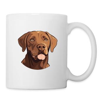 Labrador Retriever Hund Rasse Aquarell Karikatur Ka - Tasse - Weiß - Rechts