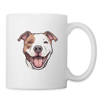 Pitbull Hund Rasse Aquarell Karikatur Kawaii Clipar - Tasse - Weiß - Rechts