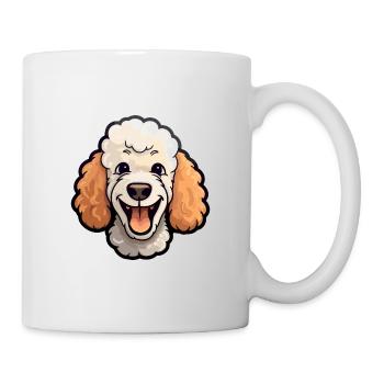 Caniche chien race aquarelle dessin animé Kawaii Clipart - Mug blanc - blanc - Droite