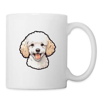 Caniche chien race aquarelle dessin animé Kawaii Clipart - Mug blanc - blanc - Droite