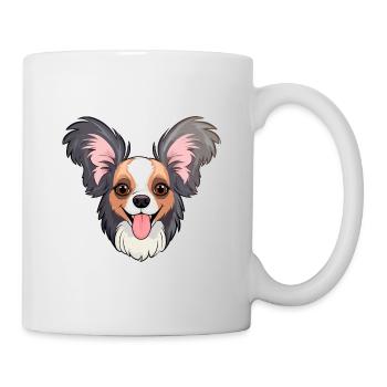 Papillon chien race aquarelle dessin animé Kawaii Clipa - Mug blanc - blanc - Droite