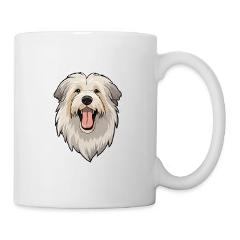 Pyrenäen-Schäferhund-Rasse Aquarell-Karikatur Kaw - Tasse - Weiß - Rechts