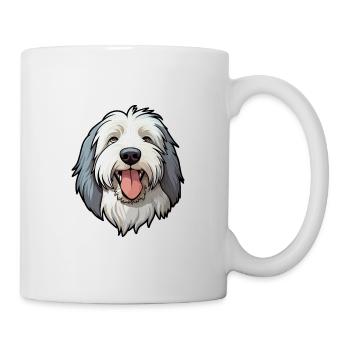 Polish Lowland Sheepdog Dog Breed Watercolor Carto - Mug - white - Right