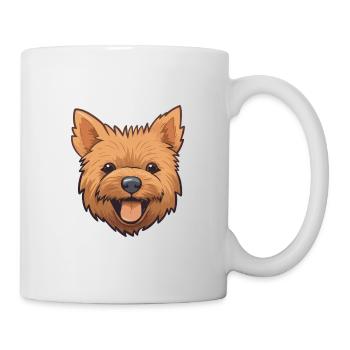 Norwich Terrier Hunderasse Aquarell Karikatur Kawai - Tasse - Weiß - Rechts