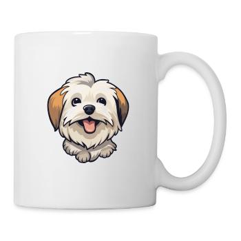 Lowchen chien race aquarelle dessin animé Kawaii Clipar - Mug blanc - blanc - Droite