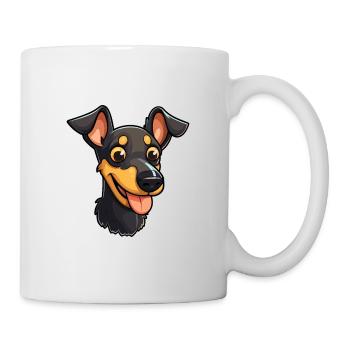 Manchester Terrier Dog Breed Watercolor Cartoon Ka - Mug - white - Right