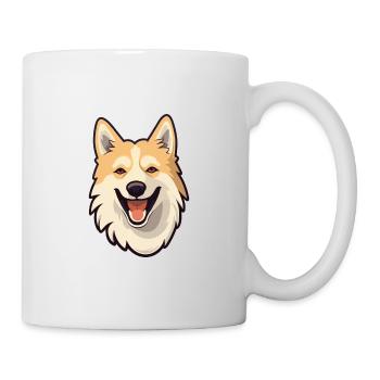 Norwegian Buhund Dog Breed Watercolor Cartoon Kawa - Mug - white - Right