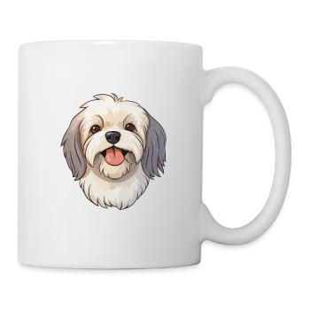 Lhasa Apso Hunderasse Aquarell Karikatur Kawaii Cli - Tasse - Weiß - Rechts