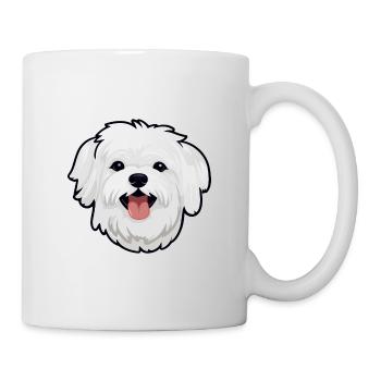 Malteser Hund Rasse Aquarell Karikatur Kawaii Clipar - Tasse - Weiß - Rechts