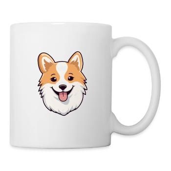 Isländischer Schäferhund Hund Rasse Aquarell Karikatur Ka - Tasse - Weiß - Rechts