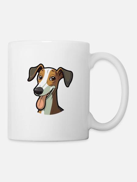 Greyhound chien race aquarelle dessin animé Kawaii Clip - Mug blanc - blanc