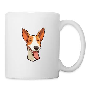 Ibizan Hound Dog Breed Watercolor Cartoon Kawaii C - Mug - white - Right