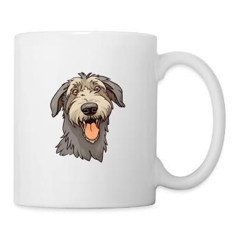 Irish Wolfhound chien race aquarelle dessin animé Kawai - Mug blanc - blanc - Droite