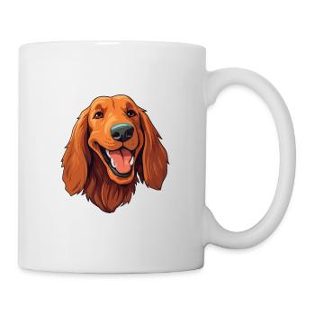 Setter irlandais chien race aquarelle dessin animé Kawaii C - Mug blanc - blanc - Droite
