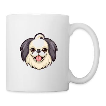 Japanisches Kinn Hund Rasse Aquarell Karikatur Kawaii - Tasse - Weiß - Rechts